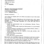 Lettre de l'un de nos anciens clients